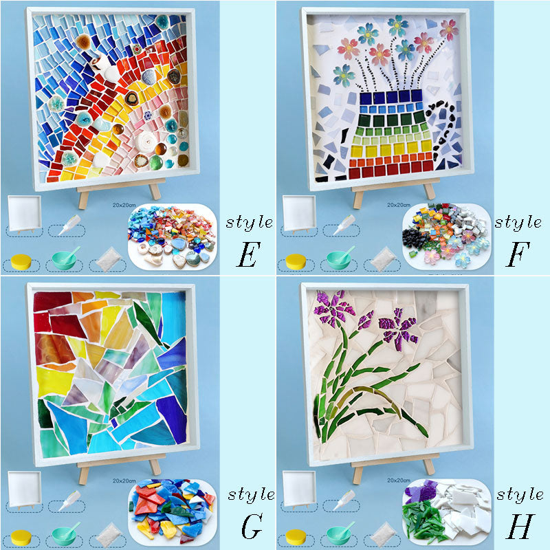 Fragmented flower Mosaic Art DIY Kit Mosaic Tray Fun crafting activity