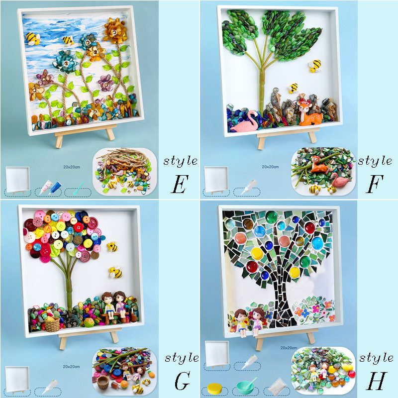 Braided rope flower and tree Mosaic Art DIY Kit Mosaic Tray Fun crafting activity