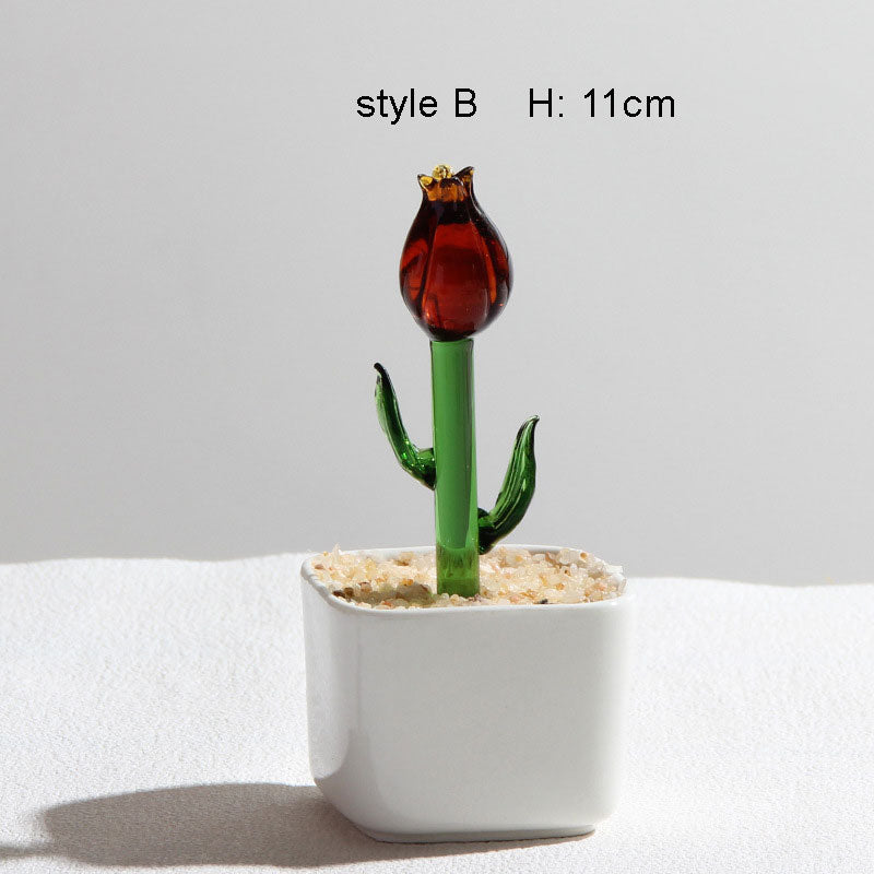 Title Mini Colorful Glass Plant Set | Versatile Colorful Glass Mini Plant | Gifts Set