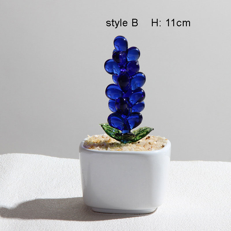 Mini Colorful Glass Plant Set | Versatile Colorful Glass Mini Plant | Gifts Set