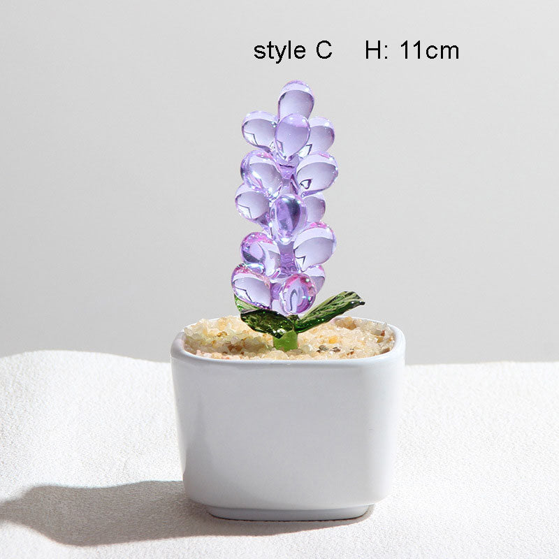 Mini Colorful Glass Plant Set | Versatile Colorful Glass Mini Plant | Gifts Set