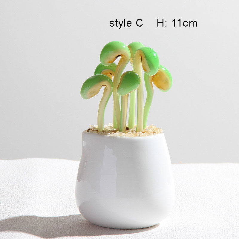 Mini Colorful Glass Plant Set | Versatile Colorful Glass Mini Plant | Gifts Set