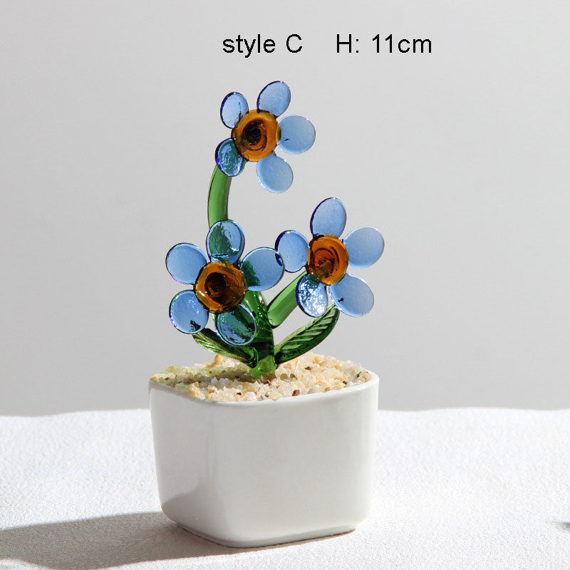 Mini Colorful Glass Plant Set | Versatile Colorful Glass Mini Plant | Gifts Set