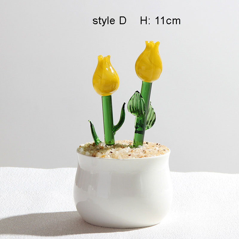 Title Mini Colorful Glass Plant Set | Versatile Colorful Glass Mini Plant | Gifts Set
