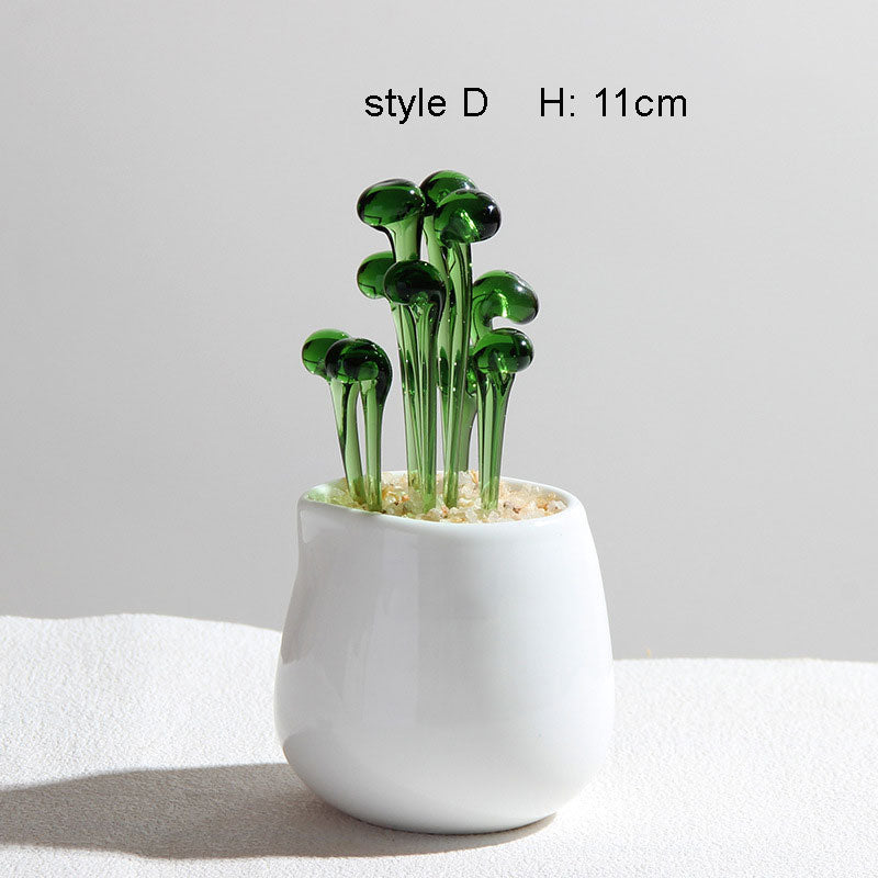 Mini Colorful Glass Plant Set | Versatile Colorful Glass Mini Plant | Gifts Set