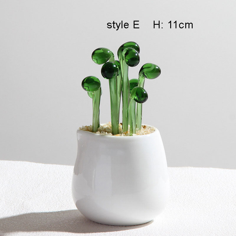 Mini Colorful Glass Plant Set | Versatile Colorful Glass Mini Plant | Gifts Set