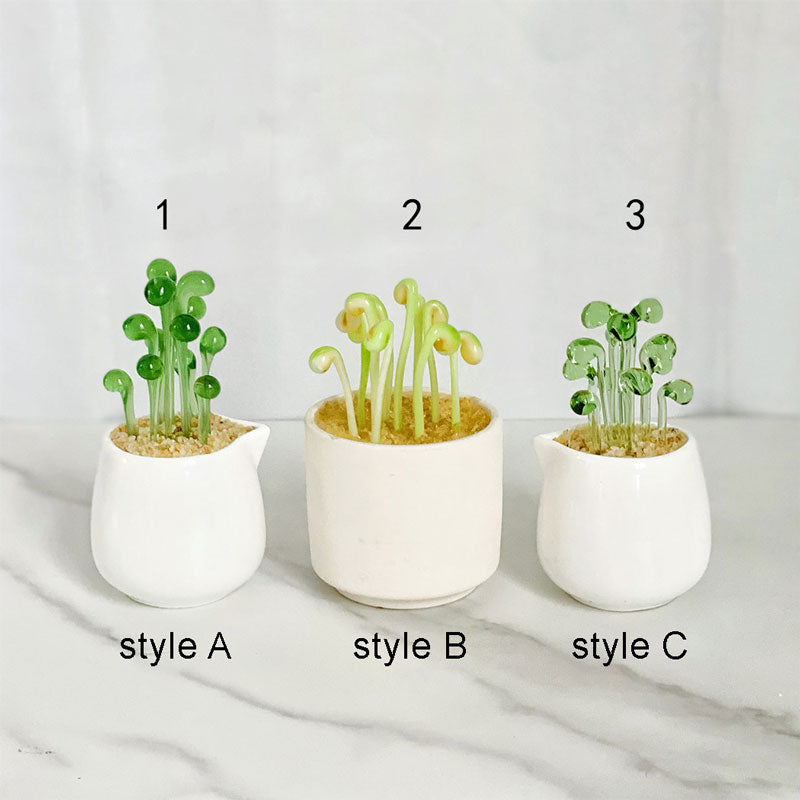 Mini Colorful Glass Plant Set | Versatile Colorful Glass Mini Plant | Gifts Set