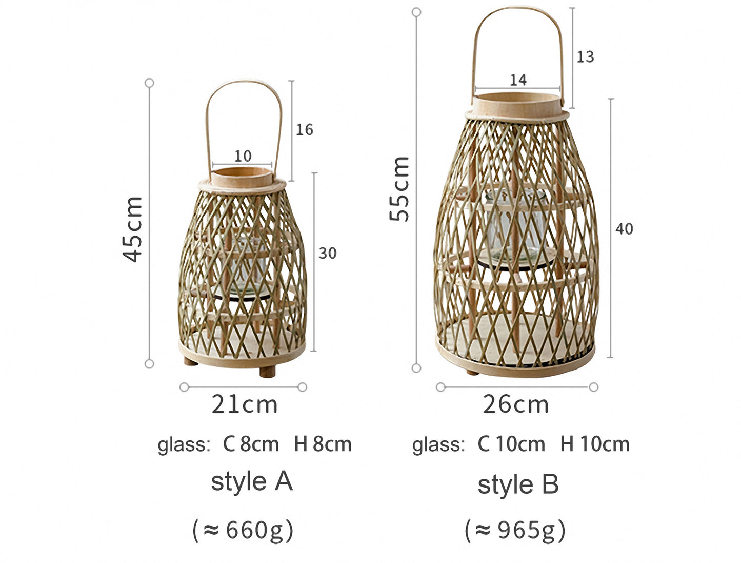 Handwoven Straw Lantern - Boho Home Decor or Outdoor Lighting