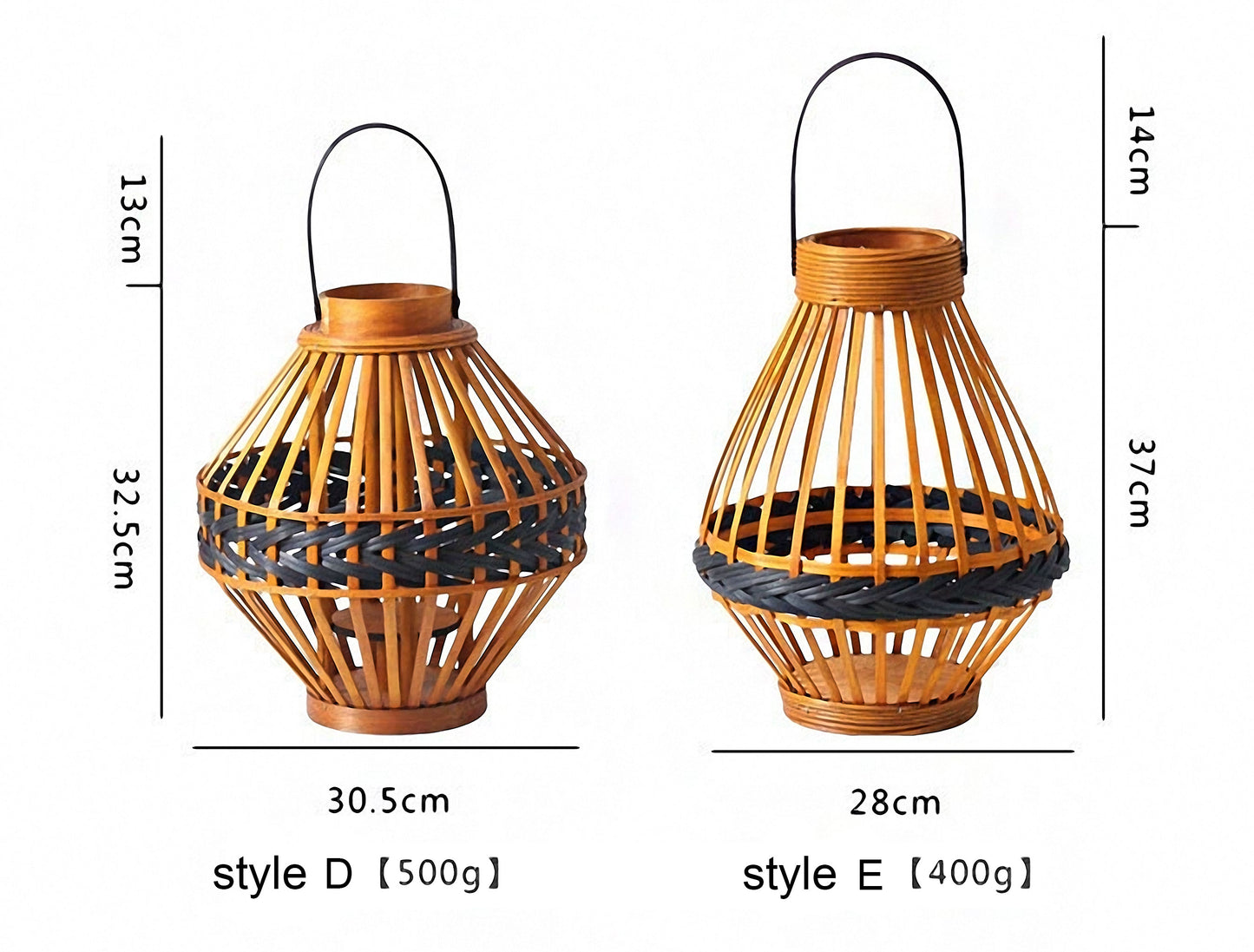 Handwoven Straw Lantern - Boho Home Decor or Outdoor Lighting