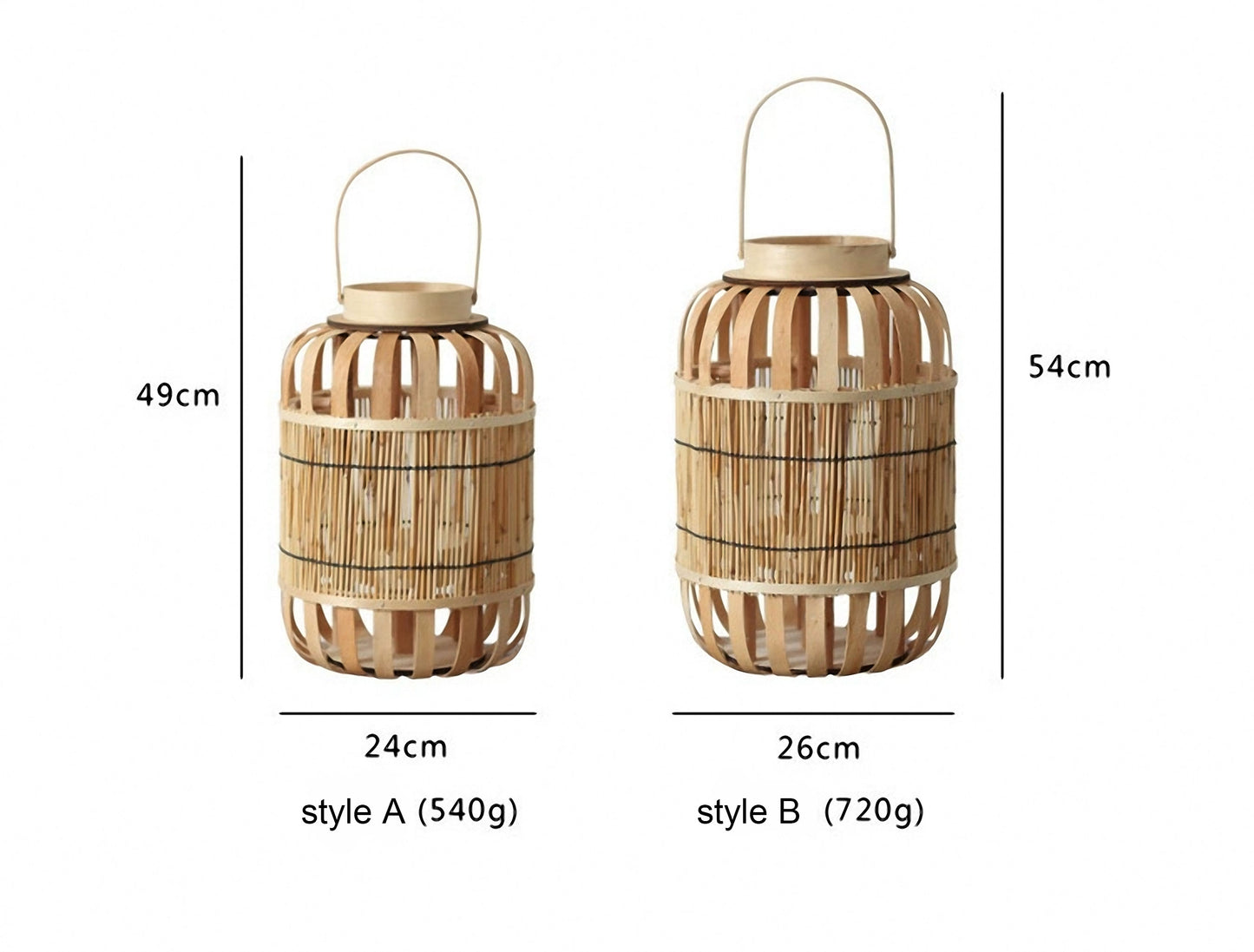 Handwoven Straw Lantern - Boho Home Decor or Outdoor Lighting