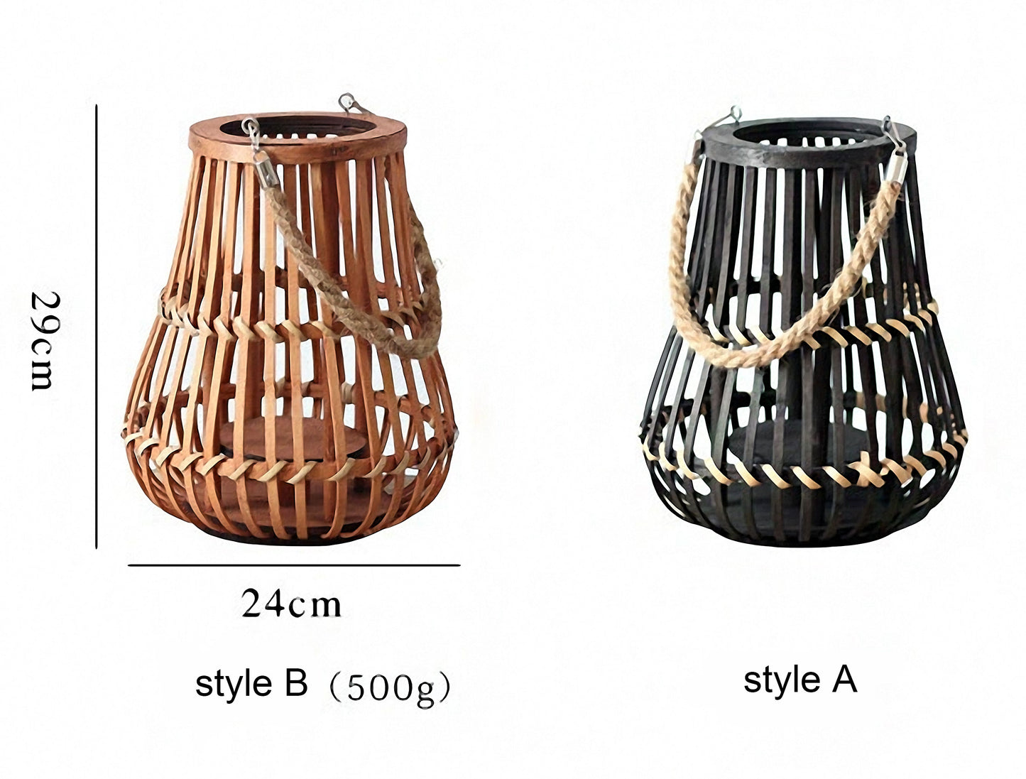 Handwoven Straw Lantern - Boho Home Decor or Outdoor Lighting