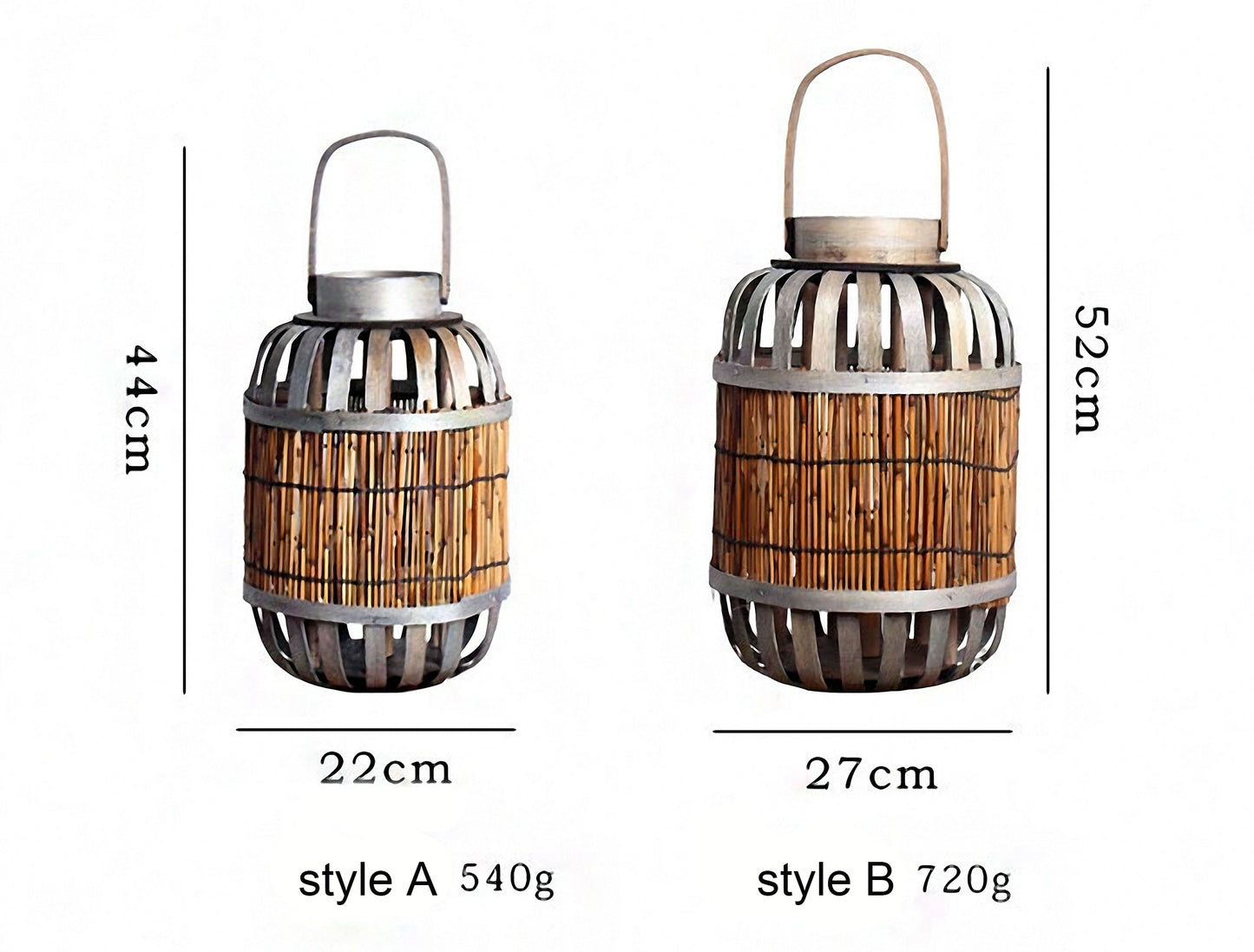 Handwoven Straw Lantern - Boho Home Decor or Outdoor Lighting