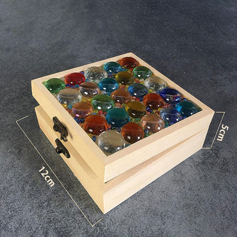 Colorful Mosaic Wooden Storage Box - Children's DIY Craft Kit