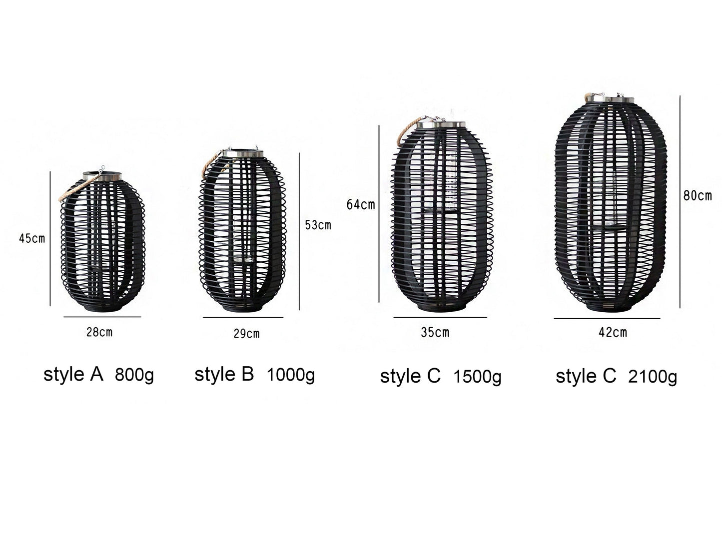 Handwoven Straw Lantern - Boho Home Decor or Outdoor Lighting