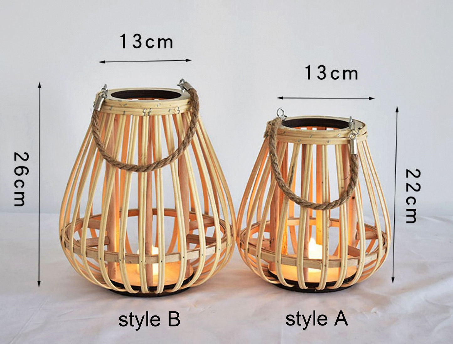 Handwoven Straw Lantern - Boho Home Decor or Outdoor Lighting