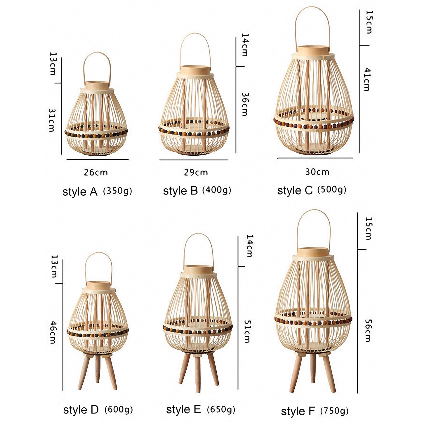 Handwoven Straw Lantern - Boho Home Decor or Outdoor Lighting