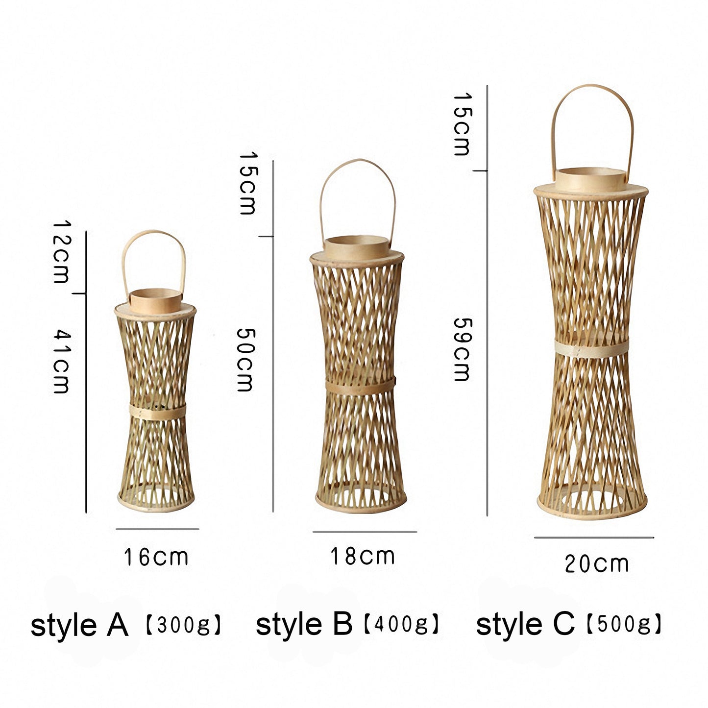 Handwoven Straw Lantern - Boho Home Decor or Outdoor Lighting