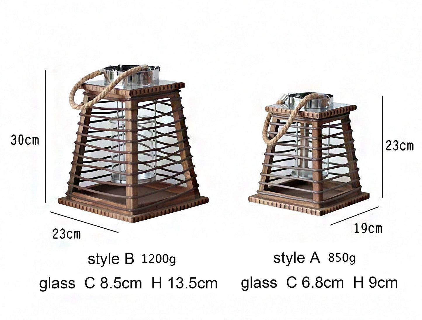 Handwoven Straw Lantern - Boho Home Decor or Outdoor Lighting