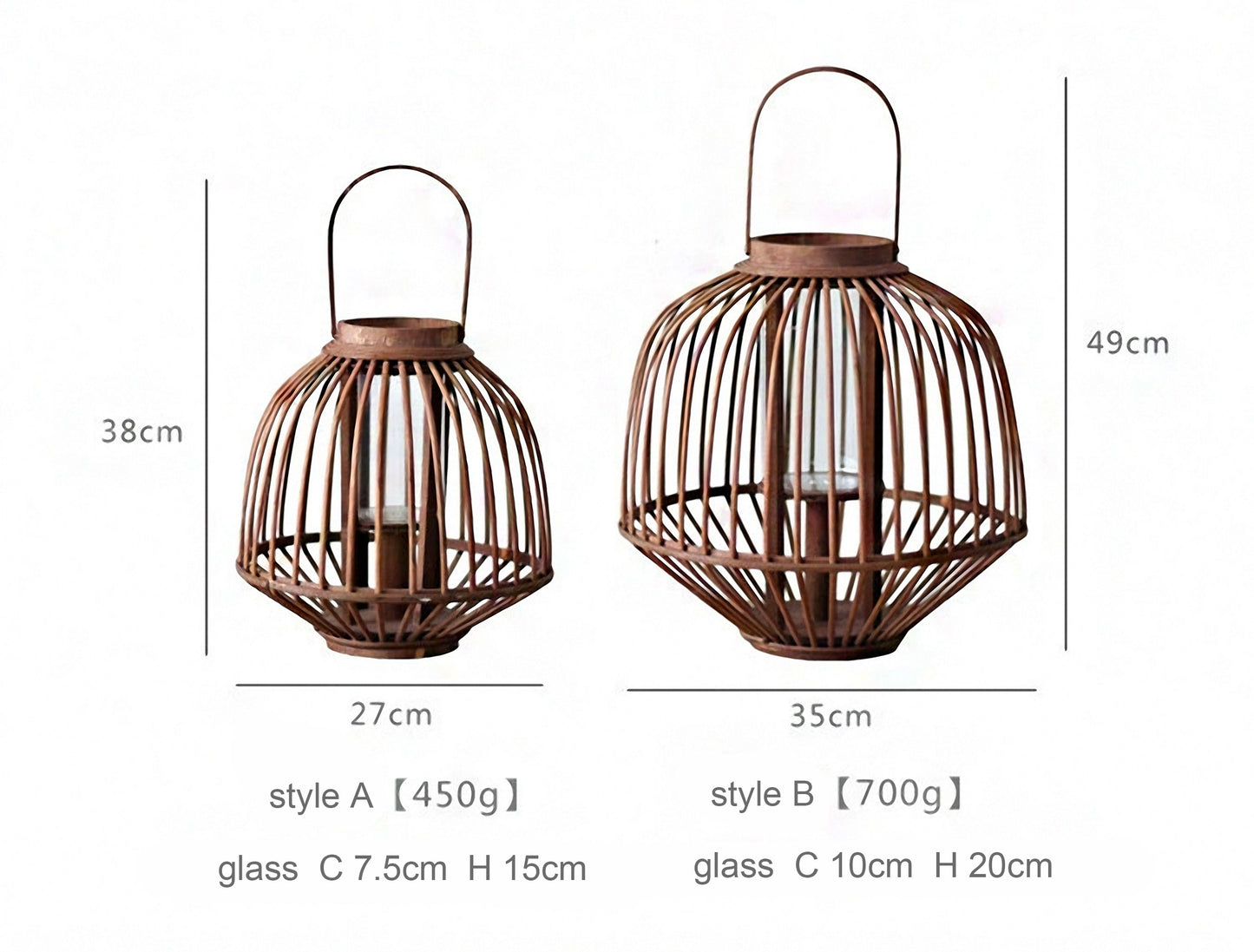 Handwoven Straw Lantern - Boho Home Decor or Outdoor Lighting