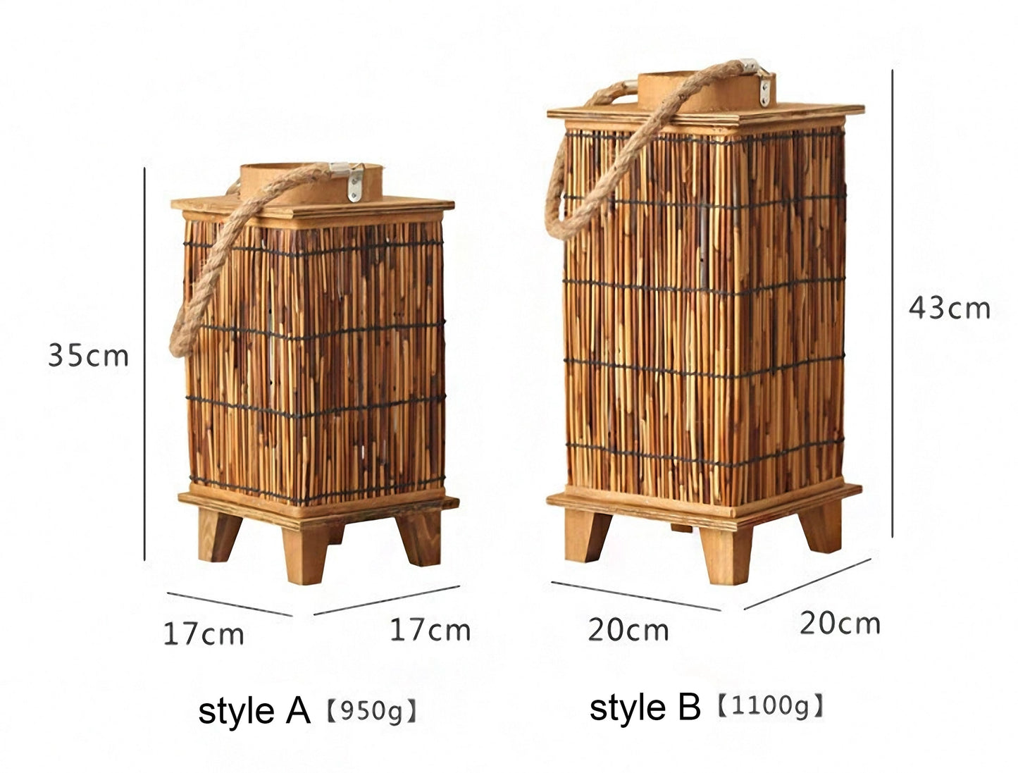 Handwoven Straw Lantern - Boho Home Decor or Outdoor Lighting