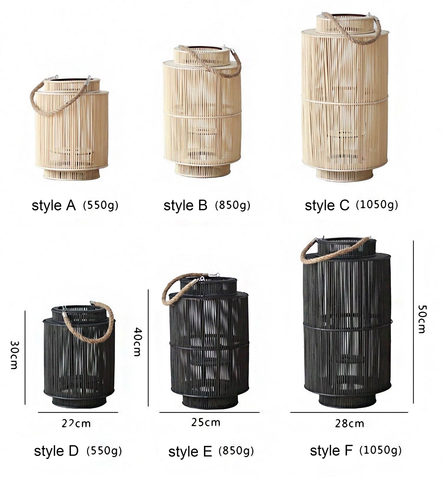 Handwoven Straw Lantern - Boho Home Decor or Outdoor Lighting