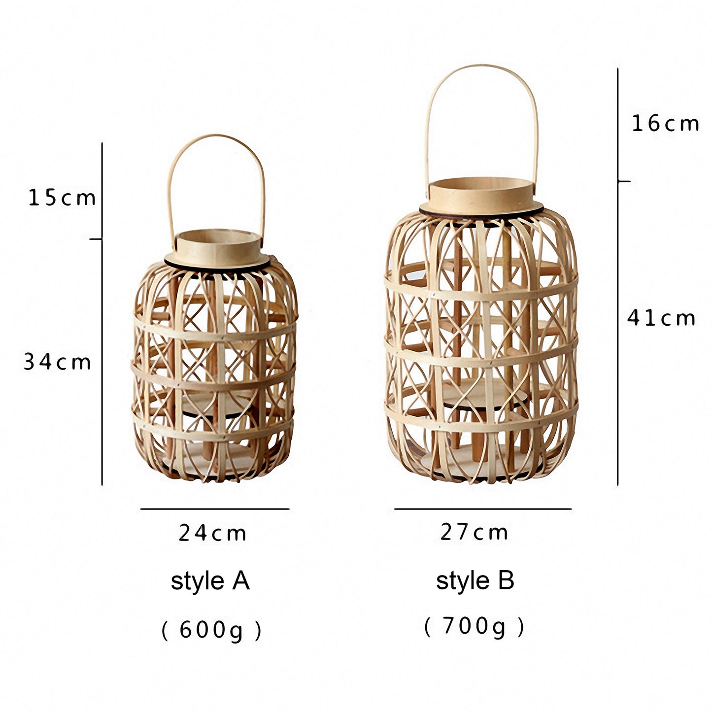 Handwoven Straw Lantern - Boho Home Decor or Outdoor Lighting
