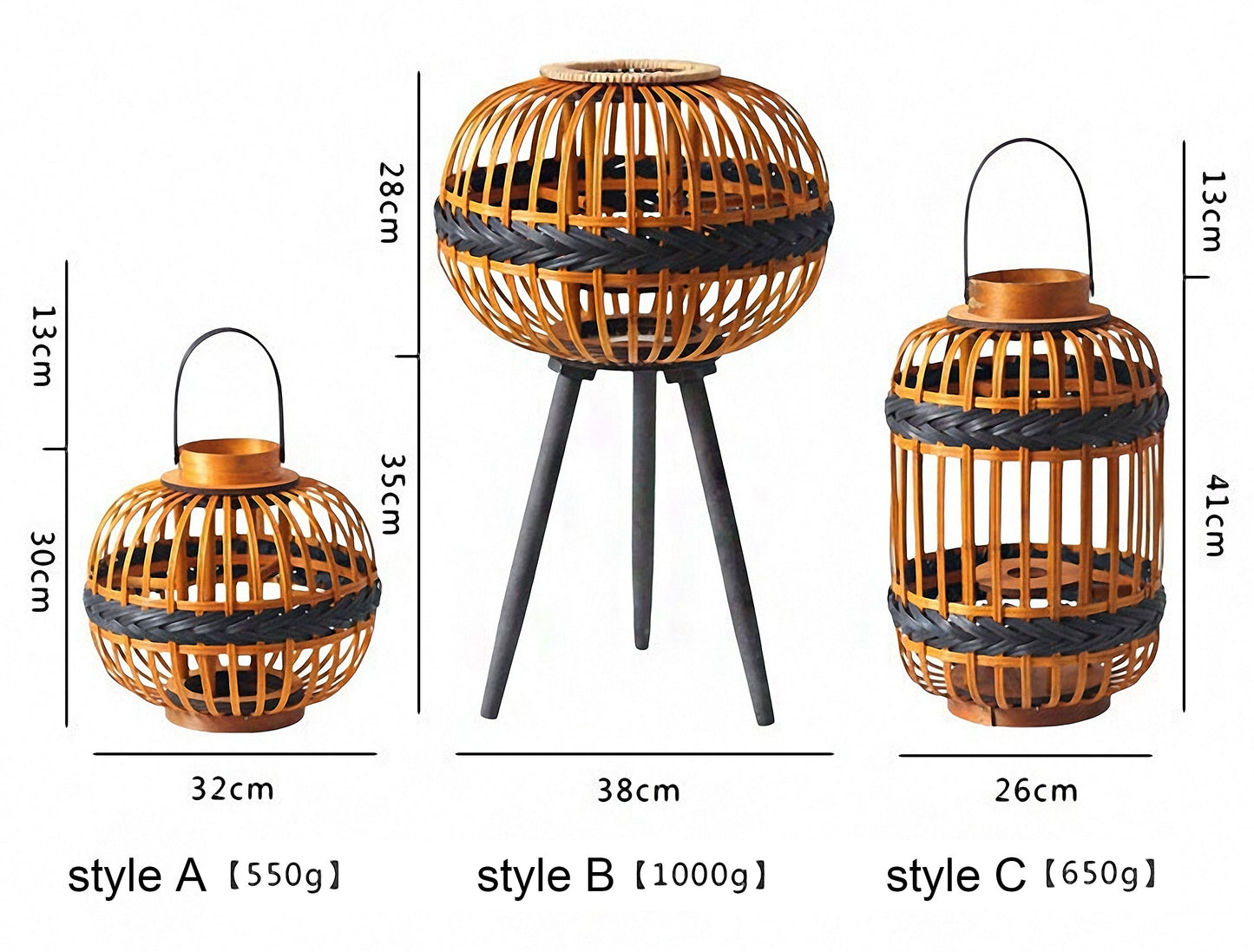 Handwoven Straw Lantern - Boho Home Decor or Outdoor Lighting