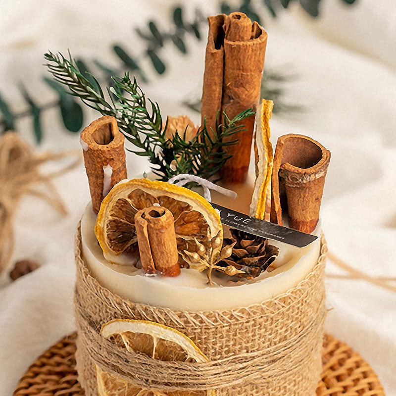 DIY Lemon Cinnamon Pillar Wax Material Kit - Festive Handmade Activity Scented Wax Crafting Set