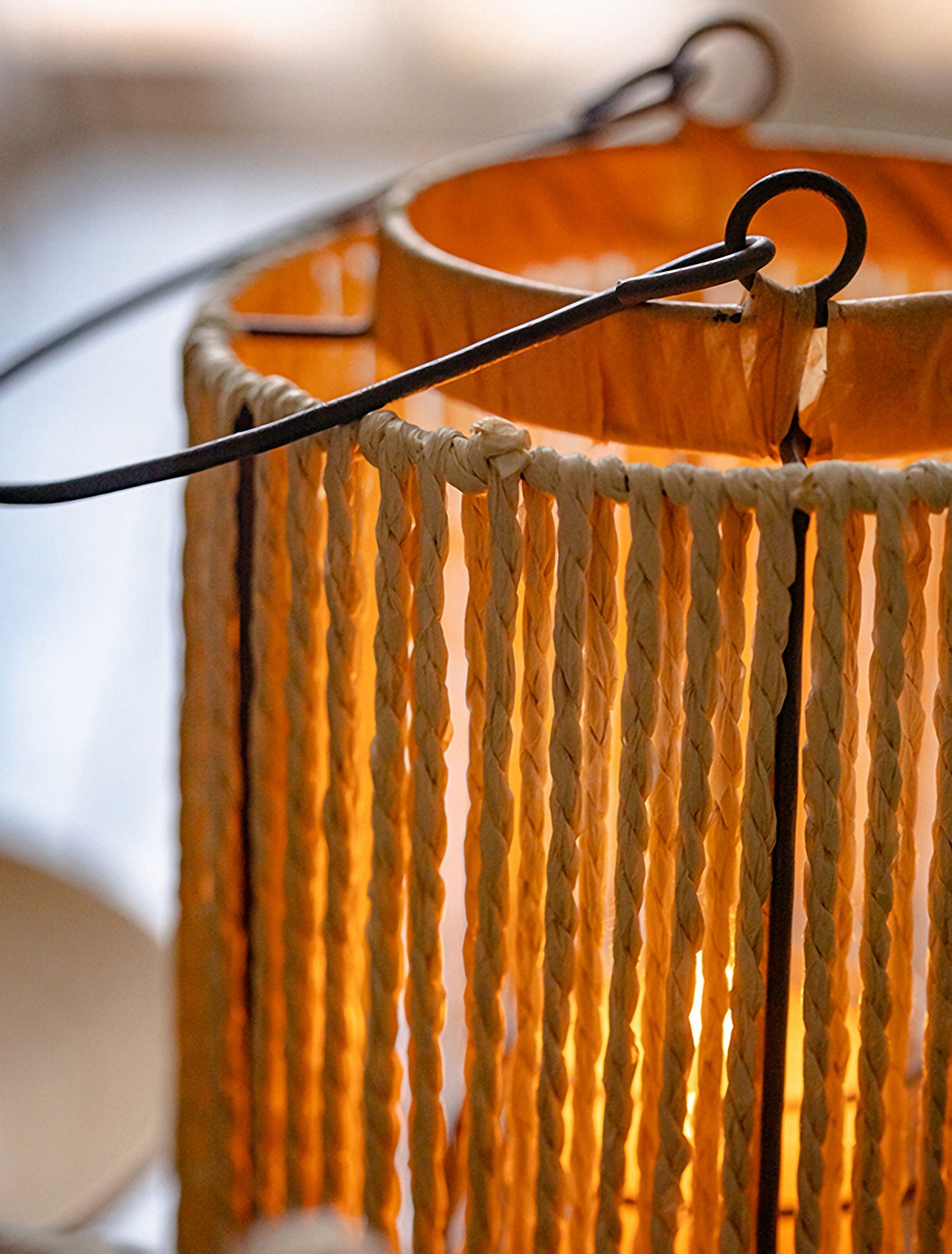 Handwoven Straw Lantern - Boho Home Decor or Outdoor Lighting