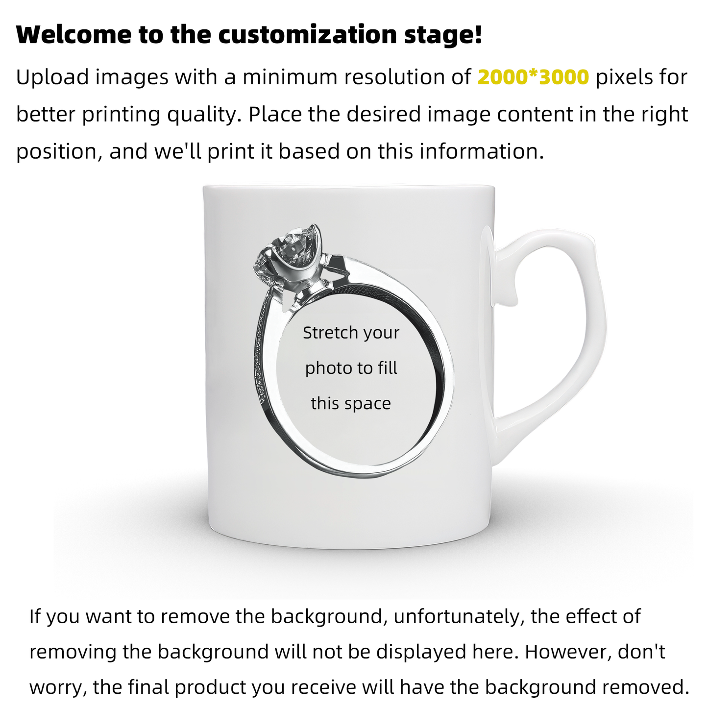 Personalised Mug with Your Picture and Your Message, Custom Mug with Picture Logo Text, Personalised Christmas Birthday Gift for Mum, Dad on Anniversary Weeding Birthday