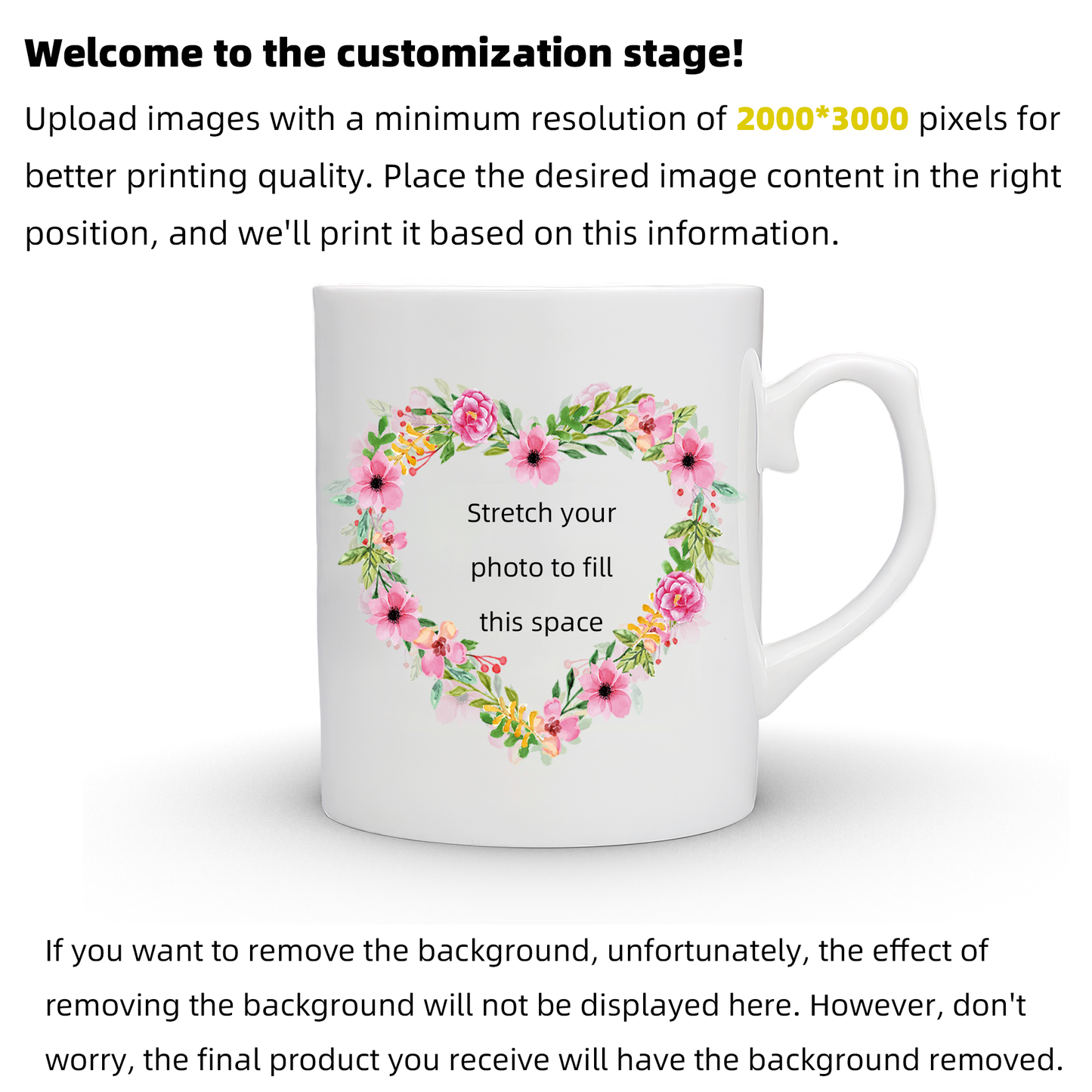 Personalised Mug with Your Picture and Your Message, Custom Mug with Picture Logo Text, Personalised Christmas Birthday Gift for Mum, Dad on Anniversary Weeding Birthday