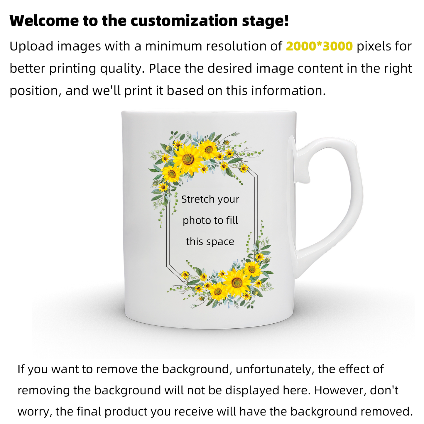 Personalised Mug with Your Picture and Your Message, Custom Mug with Picture Logo Text, Personalised Christmas Birthday Gift for Mum, Dad on Anniversary Weeding Birthday