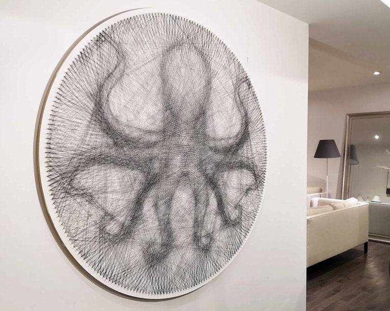 Kraken Octopus String Art DIY Nautical Wall Art Unique Handmade Gift Tentacle Art