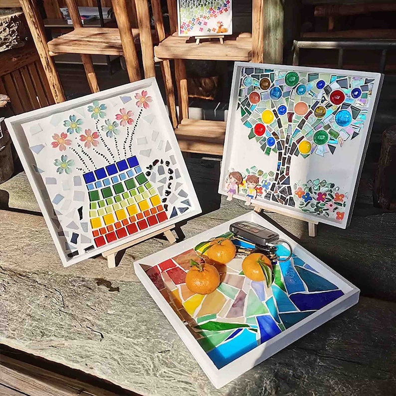 DIY Mosaic Tray Kit Mosaic Art Christmas gifts