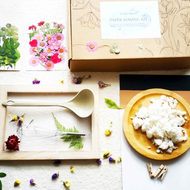 A5 Botanical paper making Kit Handmade paper kit fun craft activity