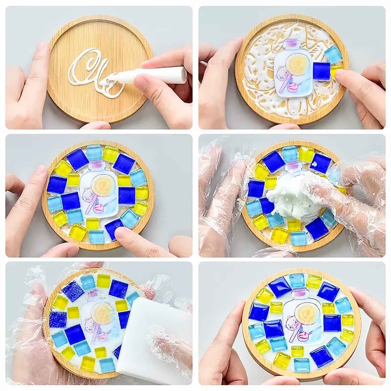 Mosaic coaster DIY kit Fun craft for kids