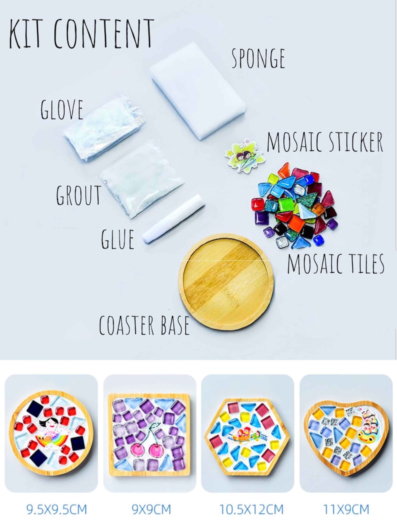 Mosaic coaster DIY kit Fun craft for kids