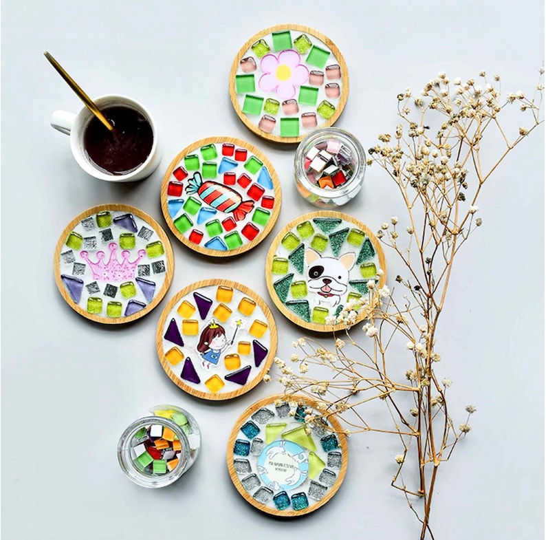 Mosaic coaster DIY kit Fun craft for kids