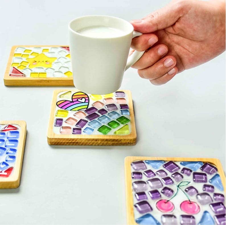 Mosaic coaster DIY kit Fun craft for kids