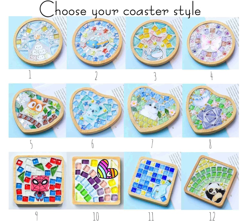 Mosaic coaster DIY kit Fun craft for kids