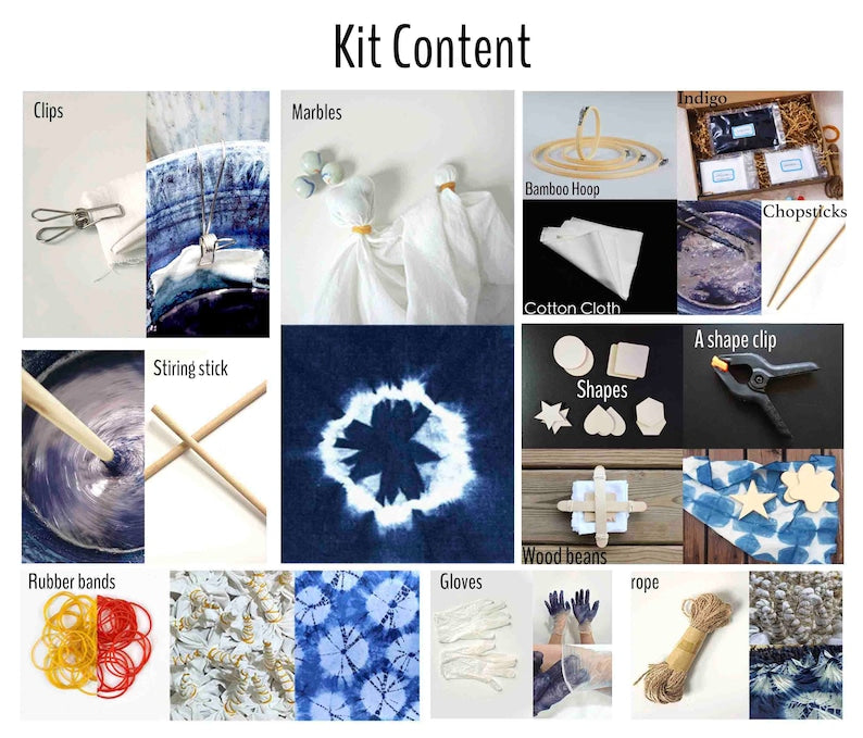 Indigo Art Kit Natural Indigo Dye Kit DIY Shibori Wall Art Indigo Art With Hoop