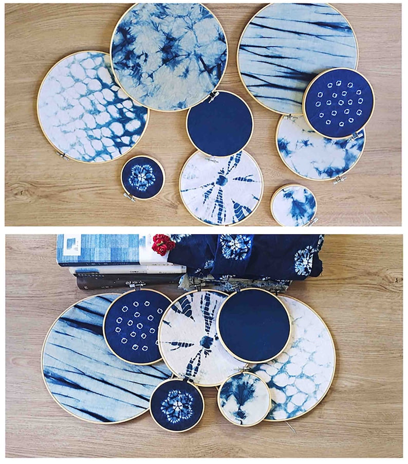 Indigo Art Kit Natural Indigo Dye Kit DIY Shibori Wall Art Indigo Art With Hoop