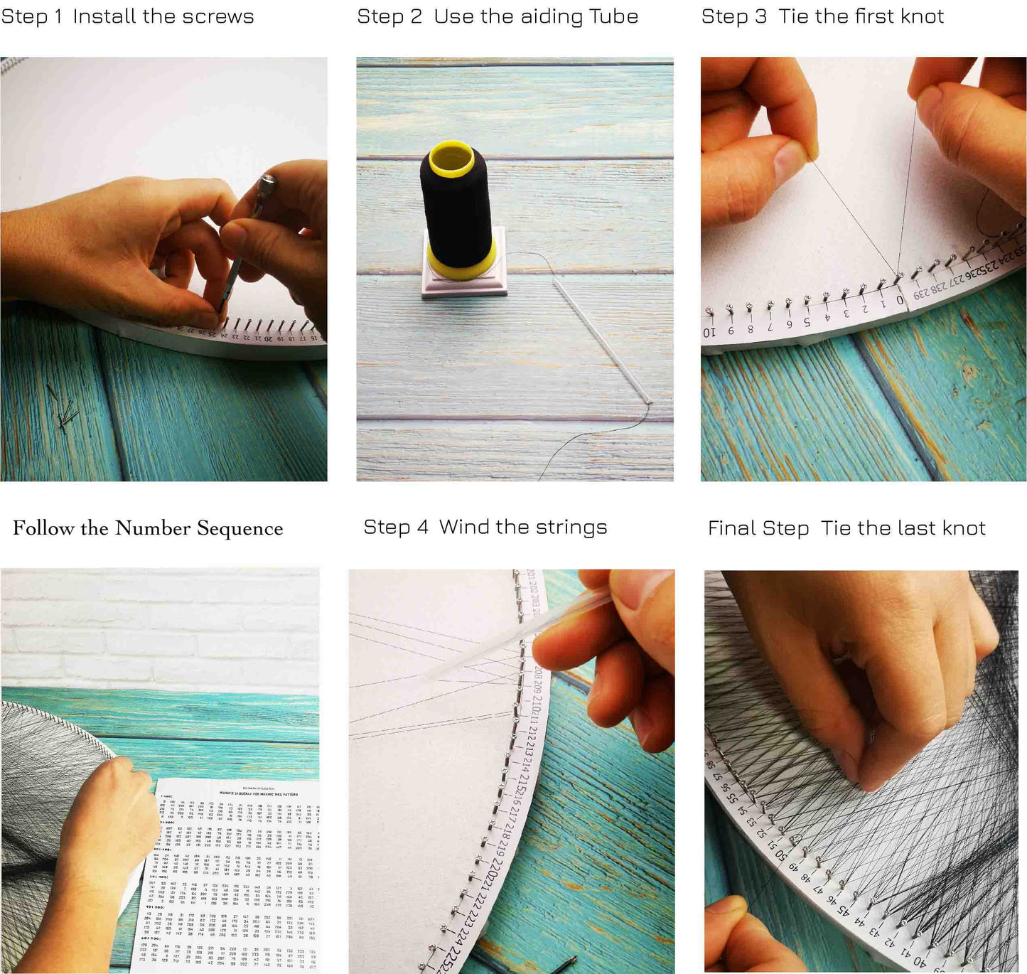 Acoustic Guitar Thread Painting By Numbers String Art DIY Home Decor