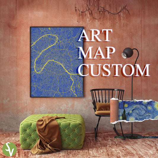 Artistic wall art, map wall art, map decorative design works, original art design