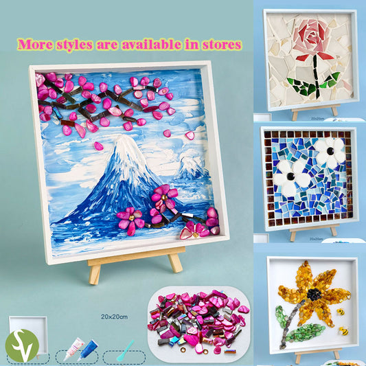 Fragmented flower Mosaic Art DIY Kit Mosaic Tray Fun crafting activity