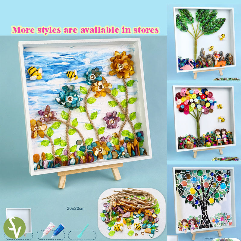 Braided rope flower and tree Mosaic Art DIY Kit Mosaic Tray Fun crafting activity