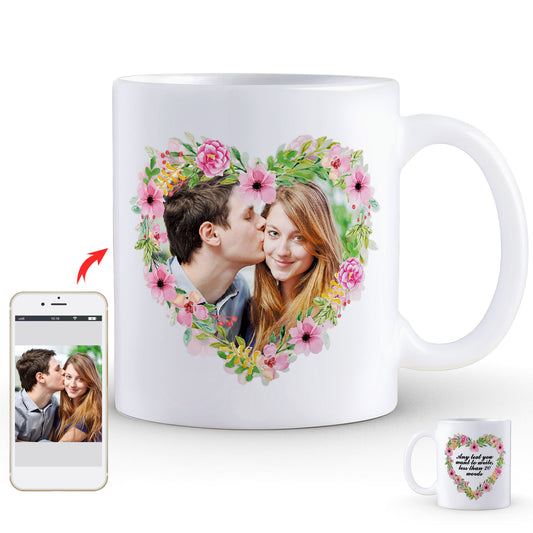 Personalised Mug with Your Picture and Your Message, Custom Mug with Picture Logo Text, Personalised Christmas Birthday Gift for Mum, Dad on Anniversary Weeding Birthday