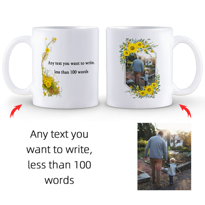 Personalised Mug with Your Picture and Your Message, Custom Mug with Picture Logo Text, Personalised Christmas Birthday Gift for Mum, Dad on Anniversary Weeding Birthday