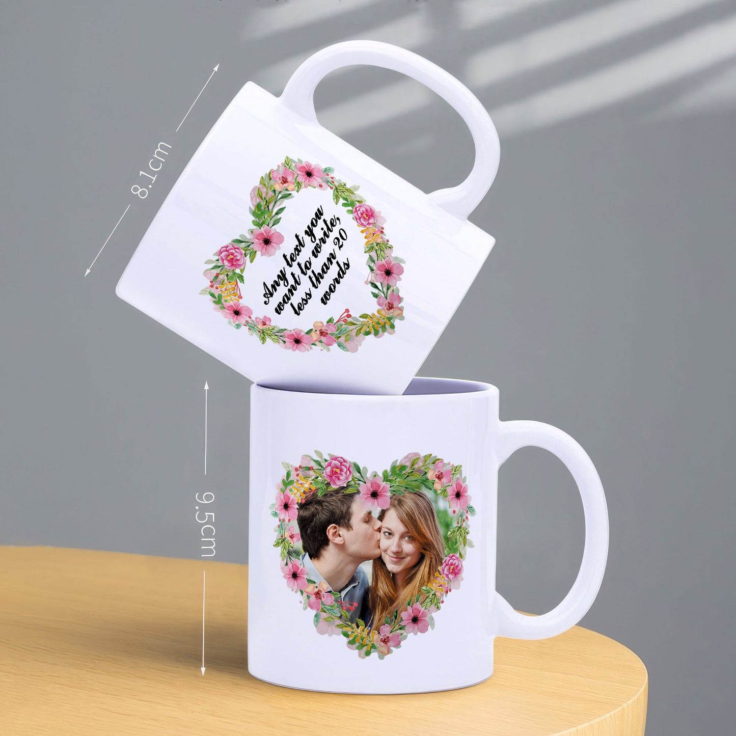 Personalised Mug with Your Picture and Your Message, Custom Mug with Picture Logo Text, Personalised Christmas Birthday Gift for Mum, Dad on Anniversary Weeding Birthday