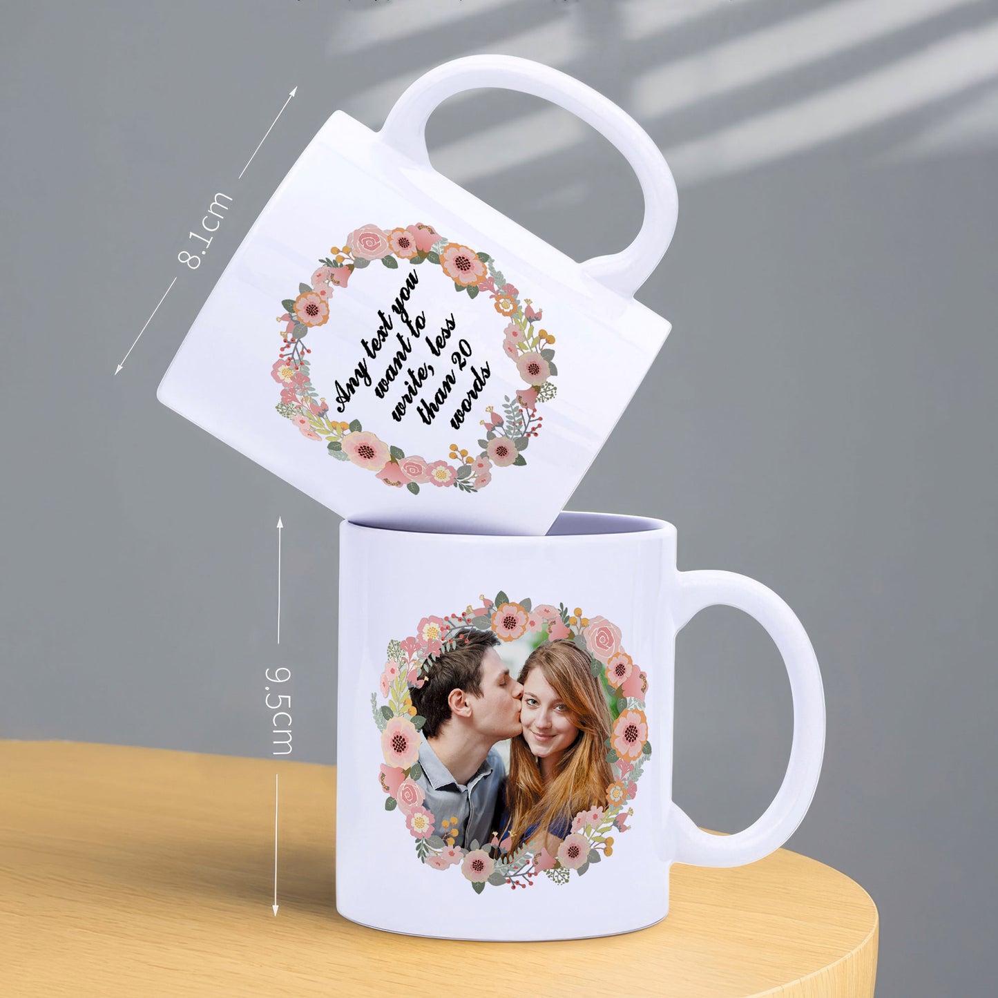 Personalised Mug with Your Picture and Your Message, Custom Mug with Picture Logo Text, Personalised Christmas Birthday Gift for Mum, Dad on Anniversary Weeding Birthday